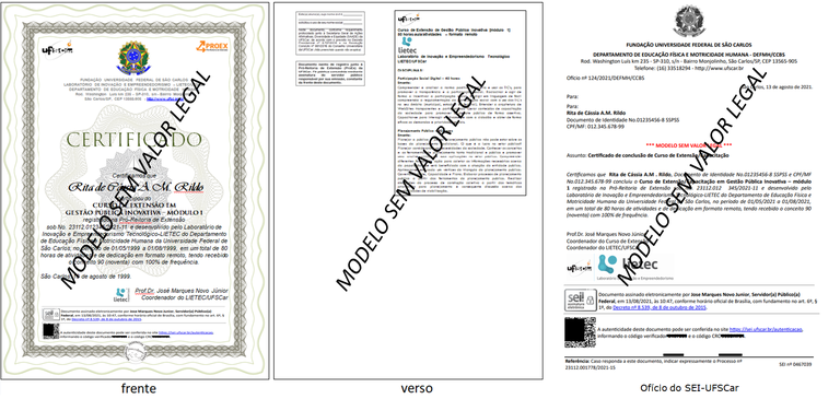 modelo certificado